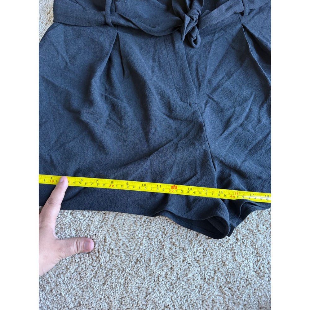 NWT Free Press Womens XXL Black High Waisted Pleated Tie Waist Dress Shorts - Picture 4 of 8